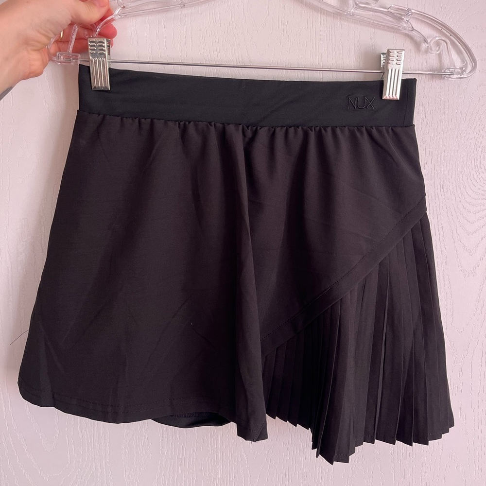 Black Pleated Nux Skort